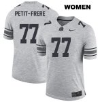 Women's NCAA Ohio State Buckeyes Nicholas Petit-Frere #77 College Stitched Authentic Nike Gray Football Jersey TD20S65OY